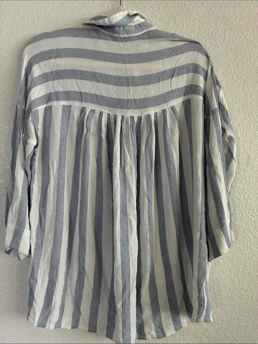 Umgee Light Blue & White Striped Pullover Shirt - Picture 3 of 4